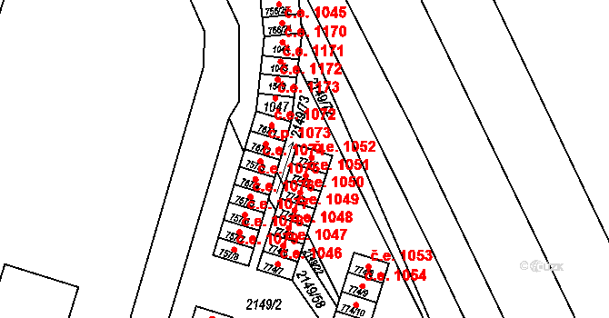 Dědice 1052, Vyškov na parcele st. 774/1 v KÚ Dědice u Vyškova, Katastrální mapa