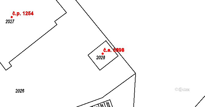 Kadaň 5898 na parcele st. 2028 v KÚ Kadaň, Katastrální mapa