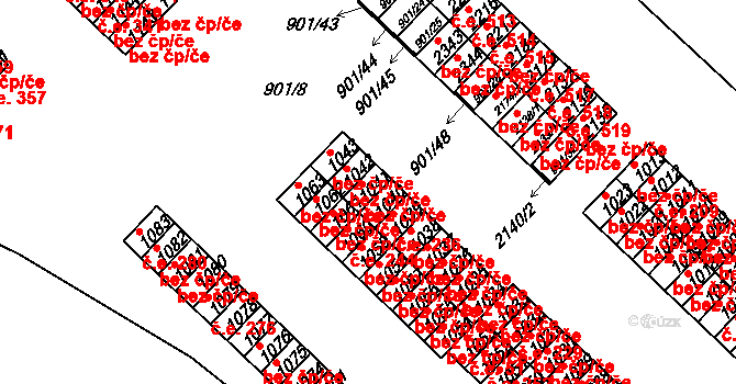 Pacov 238 na parcele st. 1041 v KÚ Pacov, Katastrální mapa
