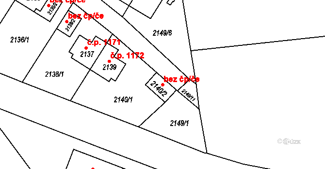 Sokolov 44376324 na parcele st. 2140/2 v KÚ Sokolov, Katastrální mapa