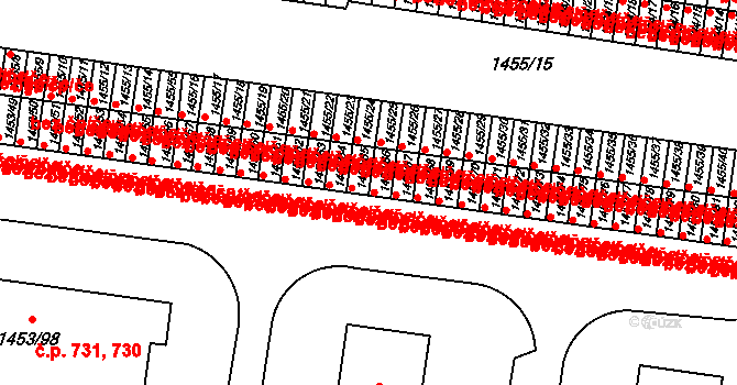 Kosmonosy 45319324 na parcele st. 1453/65 v KÚ Kosmonosy, Katastrální mapa