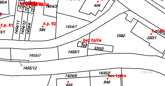 Děčín 48525324 na parcele st. 797 v KÚ Horní Oldřichov, Katastrální mapa