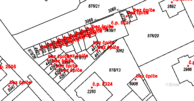 Jablonec nad Nisou 48884324 na parcele st. 4411 v KÚ Jablonec nad Nisou, Katastrální mapa