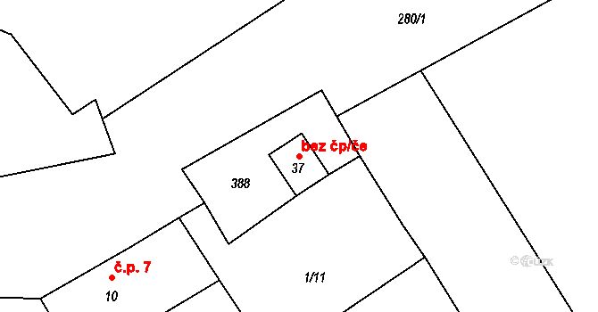 Lužec nad Vltavou 50312324 na parcele st. 37 v KÚ Chramostek, Katastrální mapa