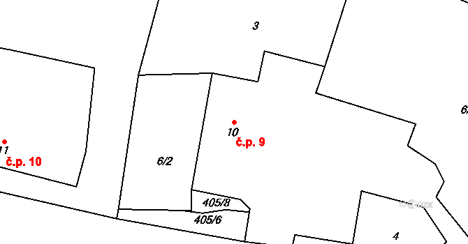 Beranova Lhota 9, Chotoviny na parcele st. 10/1 v KÚ Beranova Lhota, Katastrální mapa