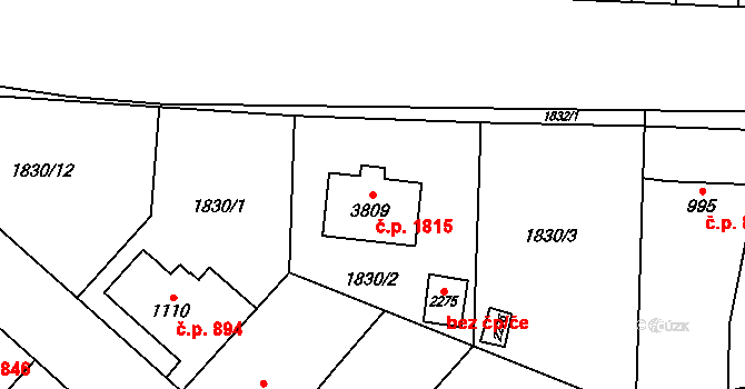 Náchod 1815 na parcele st. 3809 v KÚ Náchod, Katastrální mapa