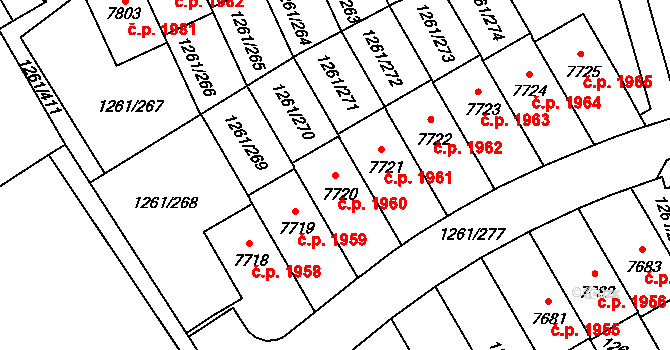 Beroun-Město 1960, Beroun na parcele st. 7720 v KÚ Beroun, Katastrální mapa