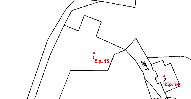 Kamenická Stráň 15, Růžová na parcele st. 1 v KÚ Kamenická Stráň, Katastrální mapa