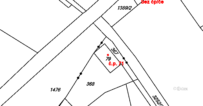 Františkov 71, Rokytnice nad Jizerou na parcele st. 79 v KÚ Františkov v Krkonoších, Katastrální mapa