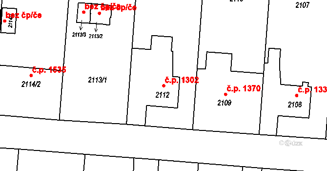 Petřvald 1302 na parcele st. 2112 v KÚ Petřvald u Karviné, Katastrální mapa