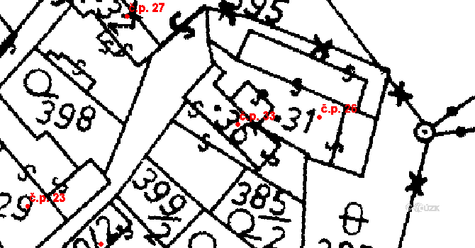 Pacelice 33, Škvořetice na parcele st. 36 v KÚ Pacelice, Katastrální mapa