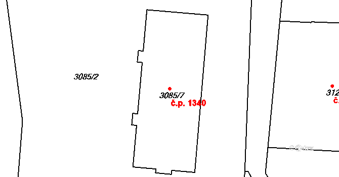 Smržovka 1340 na parcele st. 3085/7 v KÚ Smržovka, Katastrální mapa