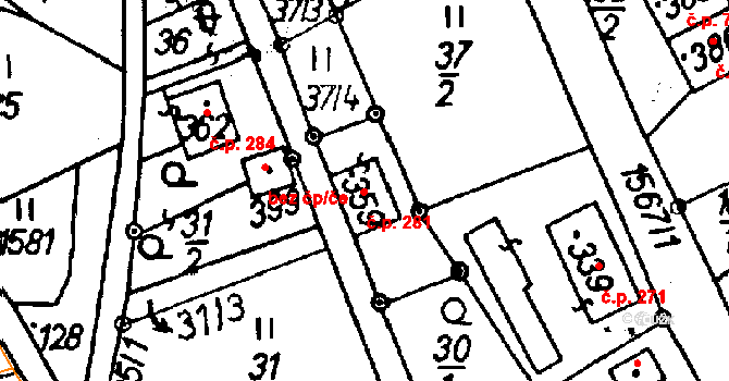 Jeřmanice 281 na parcele st. 359 v KÚ Jeřmanice, Katastrální mapa