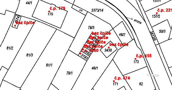 Česká Třebová 39409325 na parcele st. 3191 v KÚ Česká Třebová, Katastrální mapa