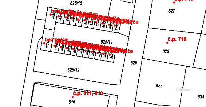 Zubří 41642325 na parcele st. 818/2 v KÚ Zubří, Katastrální mapa