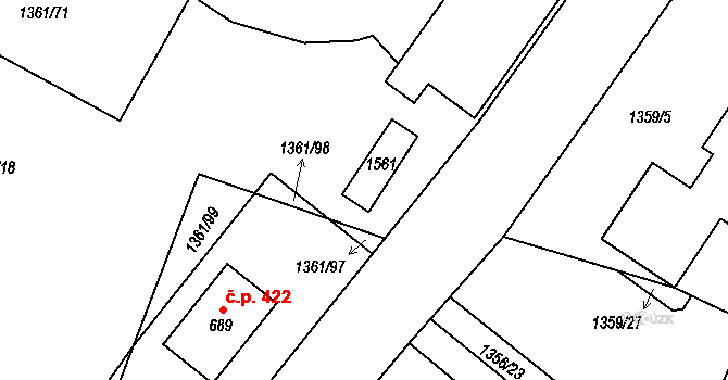 Lhenice 41833325 na parcele st. 362 v KÚ Lhenice, Katastrální mapa