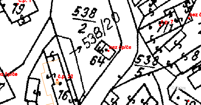 Úmonín 44020325 na parcele st. 64 v KÚ Korotice, Katastrální mapa
