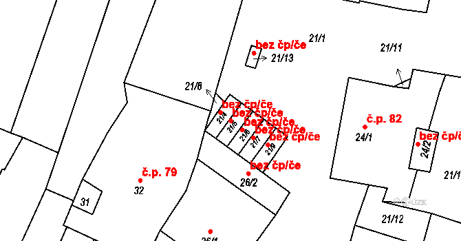 Březnice 44448325 na parcele st. 21/5 v KÚ Březnice, Katastrální mapa