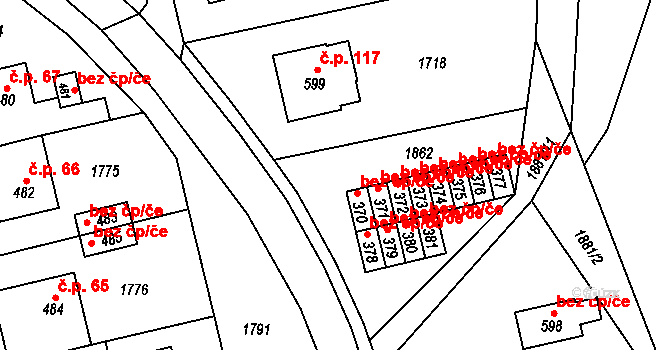 Dolní Kralovice 45698325 na parcele st. 377 v KÚ Dolní Kralovice, Katastrální mapa