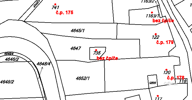 Polešovice 47266325 na parcele st. 735 v KÚ Polešovice, Katastrální mapa