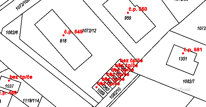 Mladá Vožice 47434325 na parcele st. 1064 v KÚ Mladá Vožice, Katastrální mapa