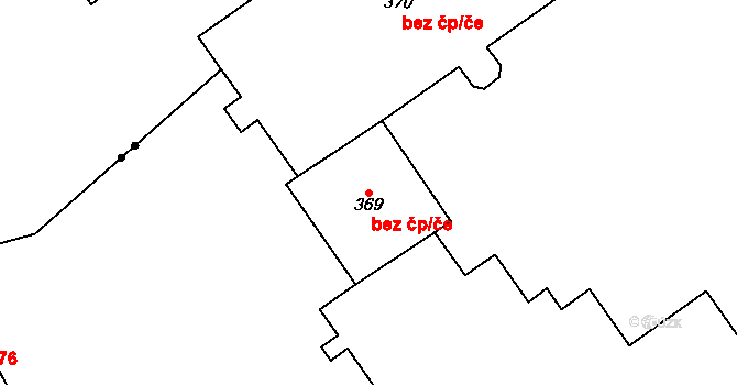 Holešov 47602325 na parcele st. 369 v KÚ Žopy, Katastrální mapa