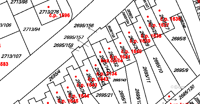 Pelhřimov 48545325 na parcele st. 2695/142 v KÚ Pelhřimov, Katastrální mapa