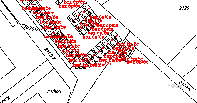 Teplice 49627325 na parcele st. 2108/49 v KÚ Teplice-Trnovany, Katastrální mapa