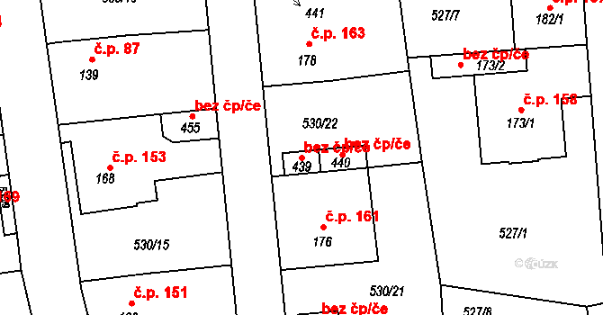 Tetín 50349325 na parcele st. 439 v KÚ Tetín u Berouna, Katastrální mapa