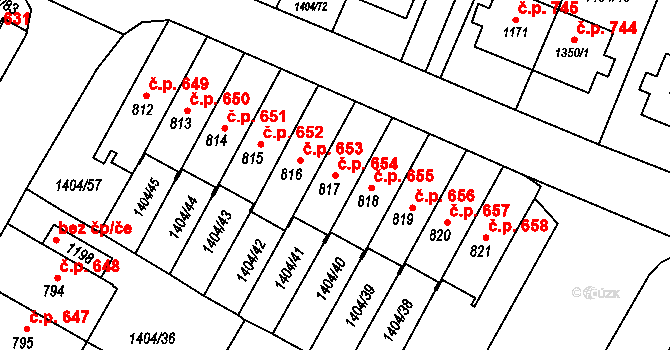 Brtnice 654 na parcele st. 817 v KÚ Brtnice, Katastrální mapa