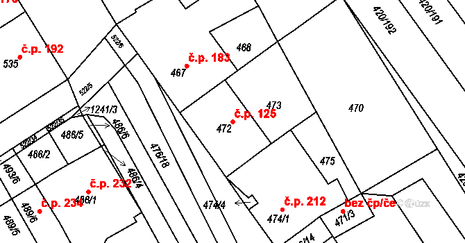 Zarazice 125, Veselí nad Moravou na parcele st. 472 v KÚ Zarazice, Katastrální mapa