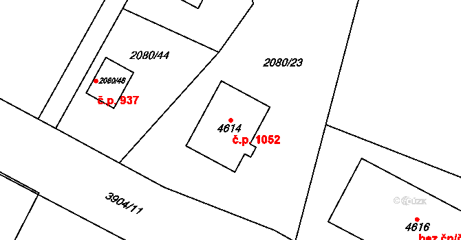 Žamberk 1052 na parcele st. 4614 v KÚ Žamberk, Katastrální mapa