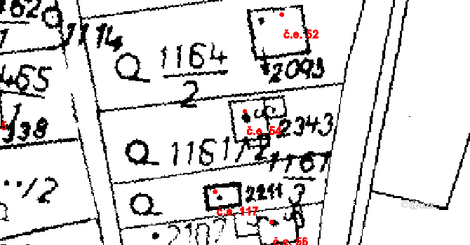 Byšičky 54, Lysá nad Labem na parcele st. 2343 v KÚ Lysá nad Labem, Katastrální mapa