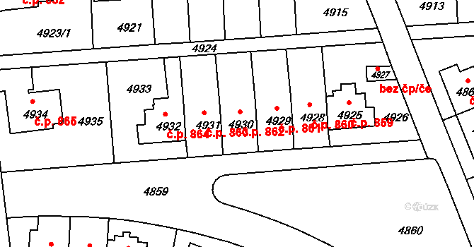 Záběhlice 862, Praha na parcele st. 4930 v KÚ Záběhlice, Katastrální mapa
