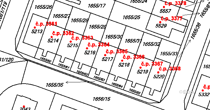 Havlíčkův Brod 3365 na parcele st. 5217 v KÚ Havlíčkův Brod, Katastrální mapa