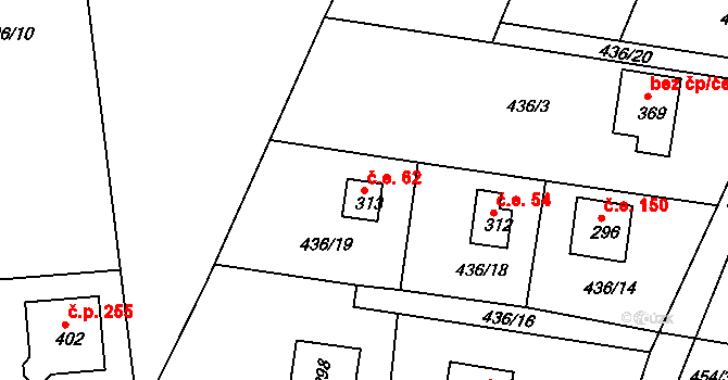 Mlékojedy 62, Neratovice na parcele st. 313 v KÚ Mlékojedy u Neratovic, Katastrální mapa