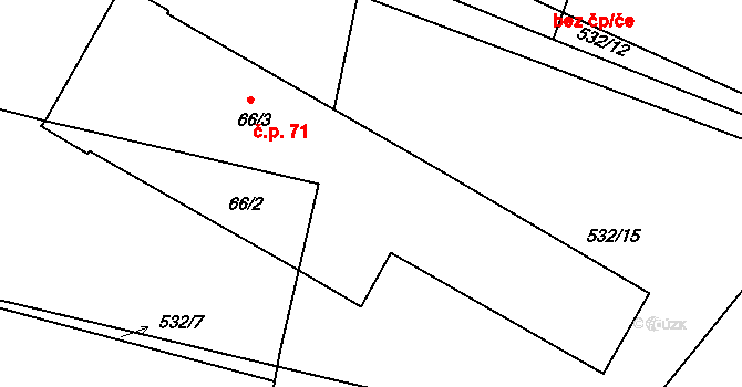 Bubovice 71, Volenice na parcele st. 66/3 v KÚ Bubovice u Březnice, Katastrální mapa