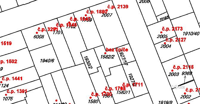Hodonín 38903326 na parcele st. 1582/2 v KÚ Hodonín, Katastrální mapa