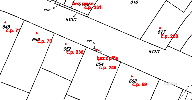 Sedlec 40655326 na parcele st. 655 v KÚ Sedlec u Mikulova, Katastrální mapa