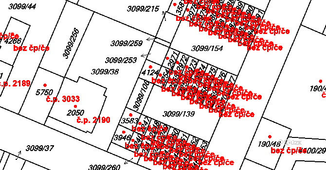 Břeclav 40759326 na parcele st. 2254 v KÚ Břeclav, Katastrální mapa