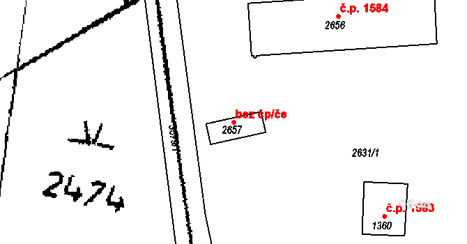 Lysá nad Labem 43450326 na parcele st. 2657 v KÚ Lysá nad Labem, Katastrální mapa