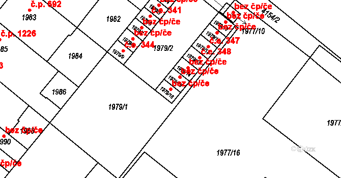 Roudnice nad Labem 47645326 na parcele st. 1979/16 v KÚ Roudnice nad Labem, Katastrální mapa