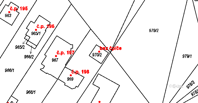 Proboštov 47900326 na parcele st. 970/2 v KÚ Proboštov u Teplic, Katastrální mapa