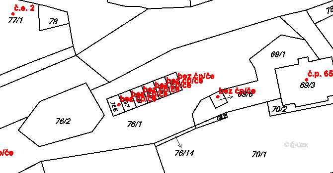 Meclov 48455326 na parcele st. 76/6 v KÚ Třebnice u Domažlic, Katastrální mapa