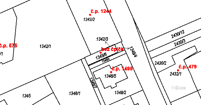 Rychnov nad Kněžnou 48623326 na parcele st. 1348/6 v KÚ Rychnov nad Kněžnou, Katastrální mapa