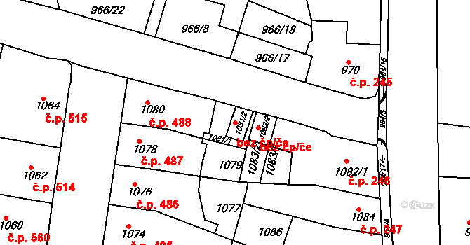 Moravská Třebová 49352326 na parcele st. 1081/2 v KÚ Moravská Třebová, Katastrální mapa