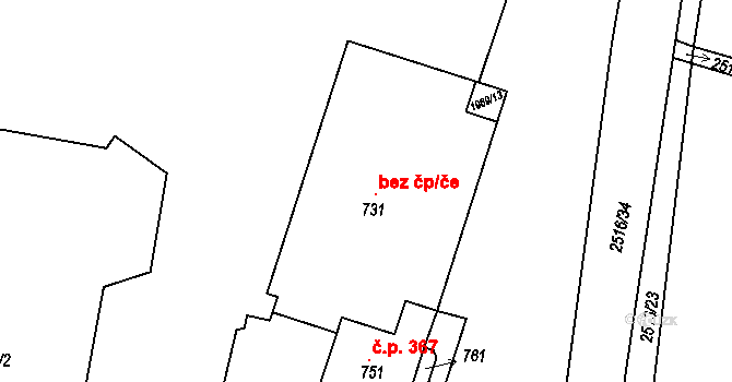 Postřekov 50039326 na parcele st. 731 v KÚ Postřekov, Katastrální mapa