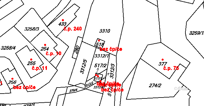 Huzová 50520326 na parcele st. 518 v KÚ Huzová, Katastrální mapa