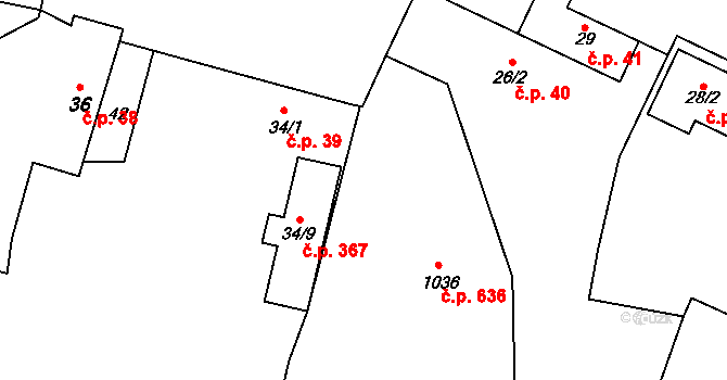 Hýskov 117 na parcele st. 26/1 v KÚ Hýskov, Katastrální mapa