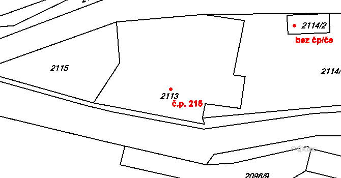 Velké Opatovice 215 na parcele st. 2113 v KÚ Velké Opatovice, Katastrální mapa